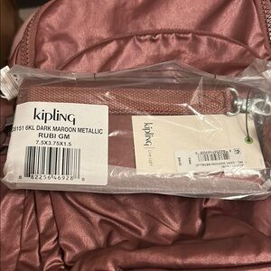 Kipling Dark Maroon Metallic Bag